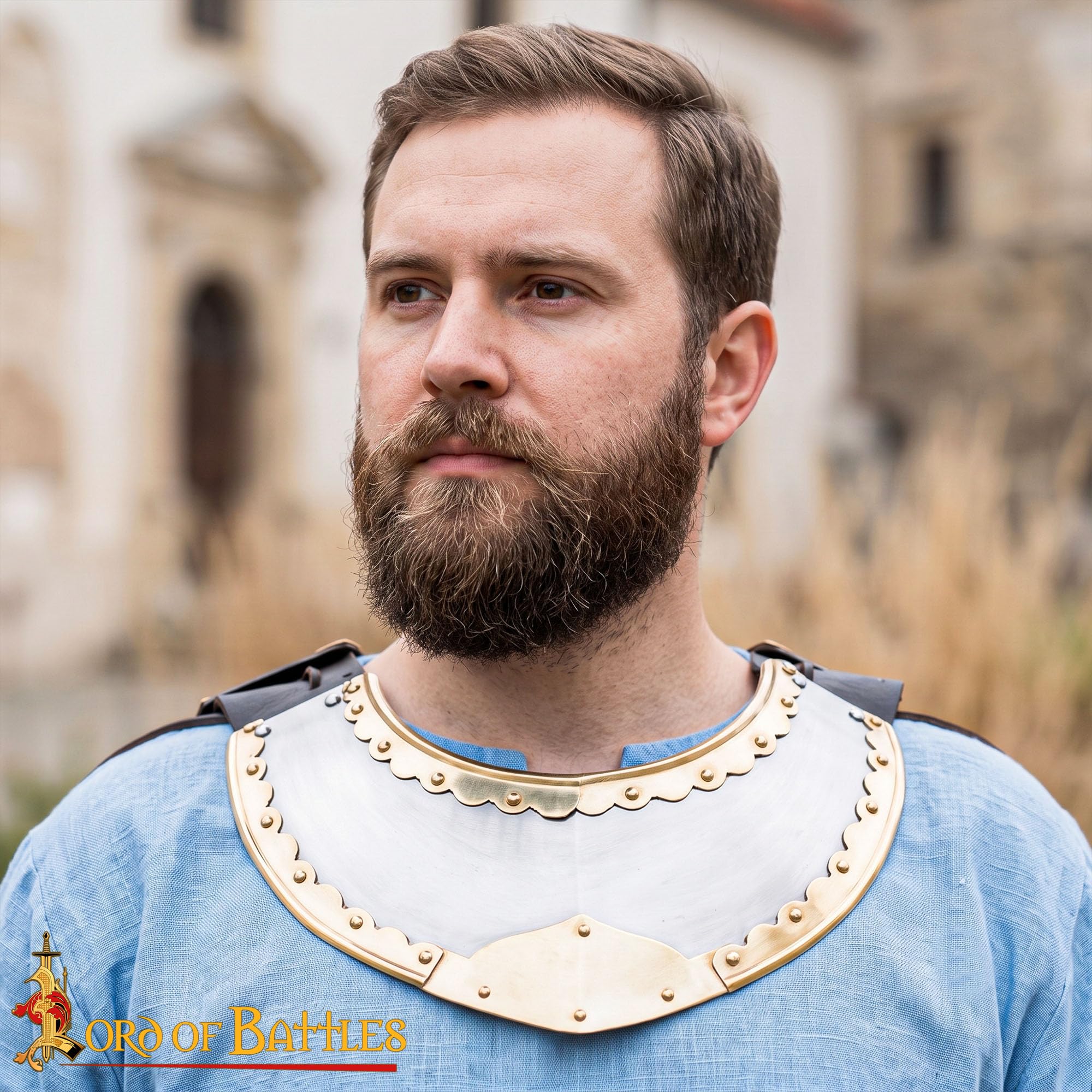Gorget medievale in acciaio calibro 16, calibro 18, protezione funzionale per il collo, per rievocazioni storiche