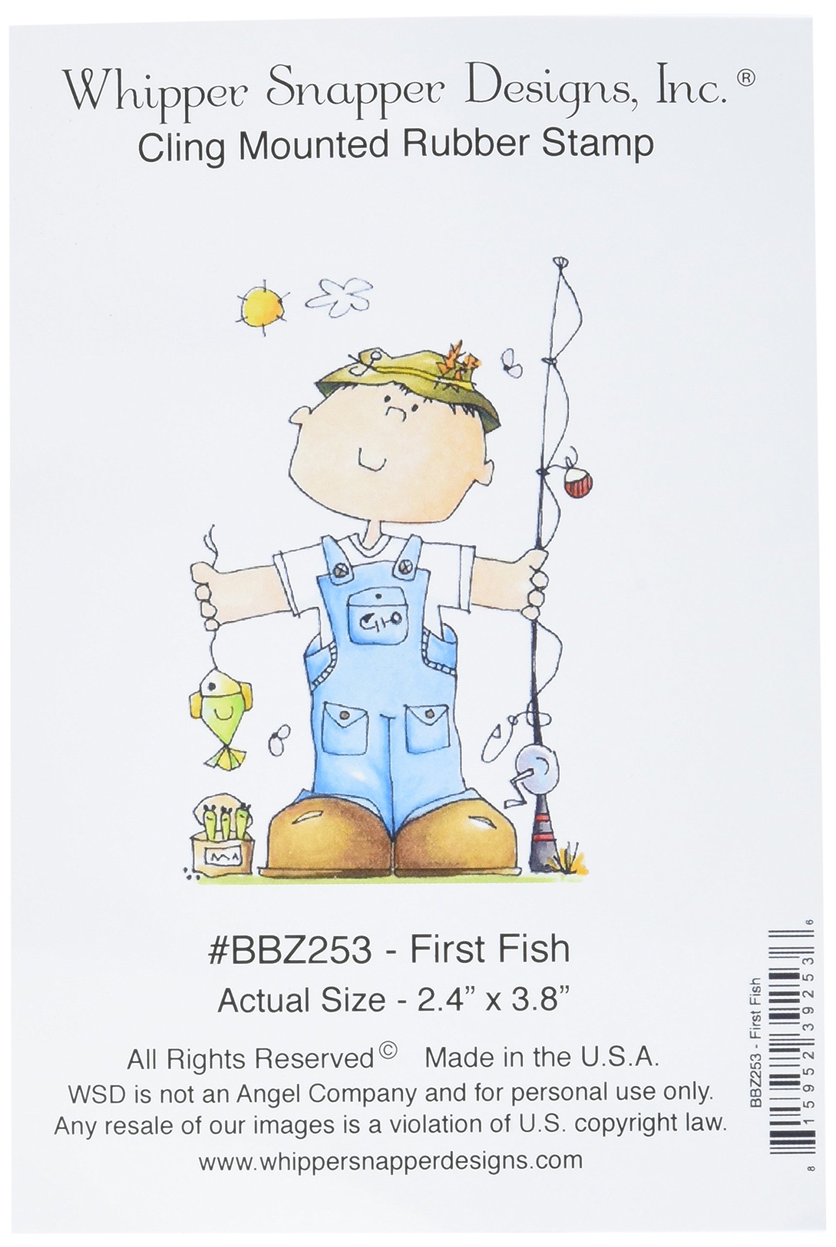 Whipper Snapper Designs BBZ253 First Fish Cling Stamp, 4" by 6", Red