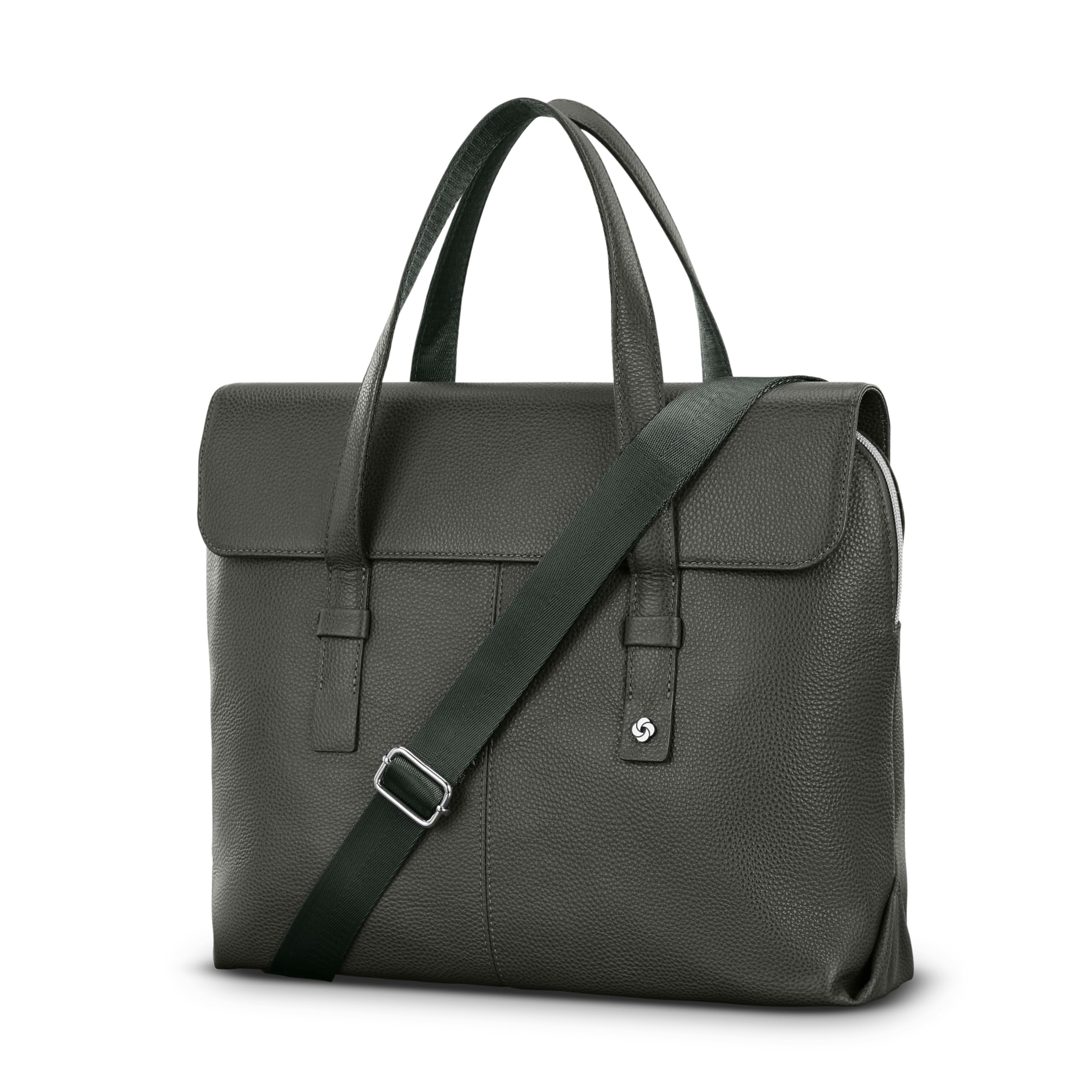 Mobile Solution 2 Leather Convertible Briefcase - Black-image-8