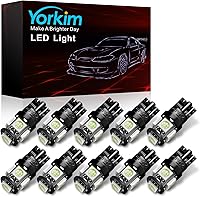 Vista 14 de Yorkim 194 bombillas LED rojas superbrillantes de 5ª generación, T10 168 bombillas LED para interior de automóvil, domo, matrícula, mapa, puerta