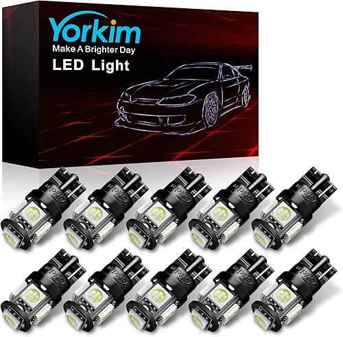Miniatura 15 de Yorkim - 194 bombillas LED ámbar súper brillantes de 5ª generación, T10, 168 bombillas LED, bombillas W5W para interior de coche, cúpula, mapa