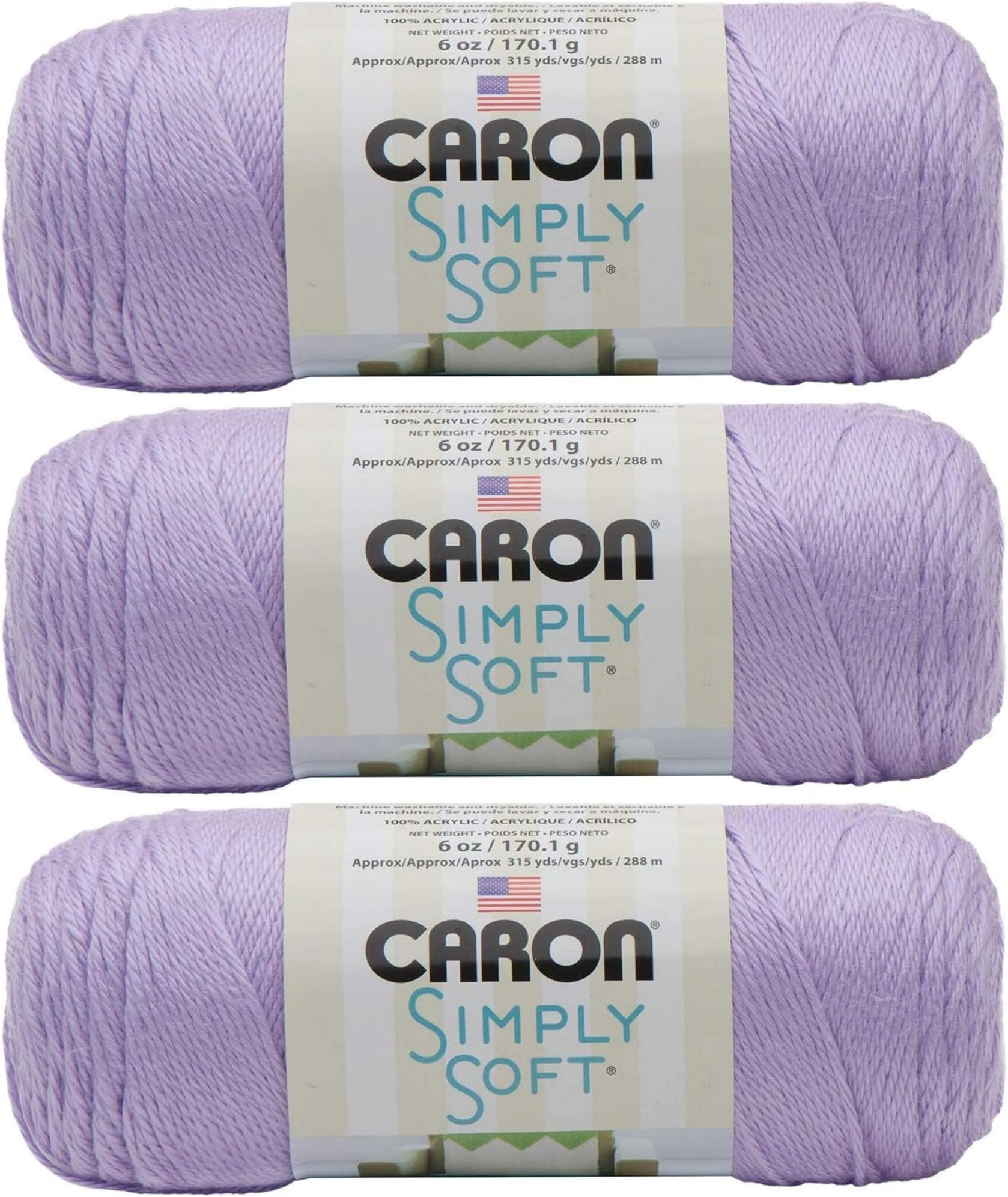 Caron - Simply Soft - Pack of 3 Solid Thread Balls 6 oz
