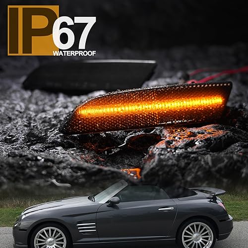Miniatura 8 de NSLUMO Luces LED de marcador lateral de repuesto para Chrysler Crossfire ámbar delantera y trasera de 2004 2005 2006 2007 2008 Chrysler Crossfire