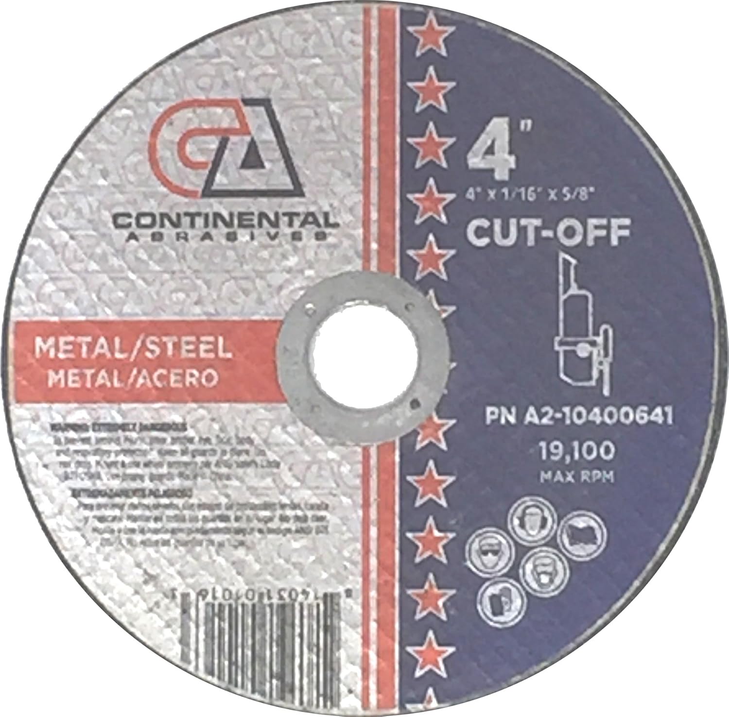 4 1/2 Inch x .040 Inch x 7/8 Inch Metal Cutoff Wheel - 10 Pack