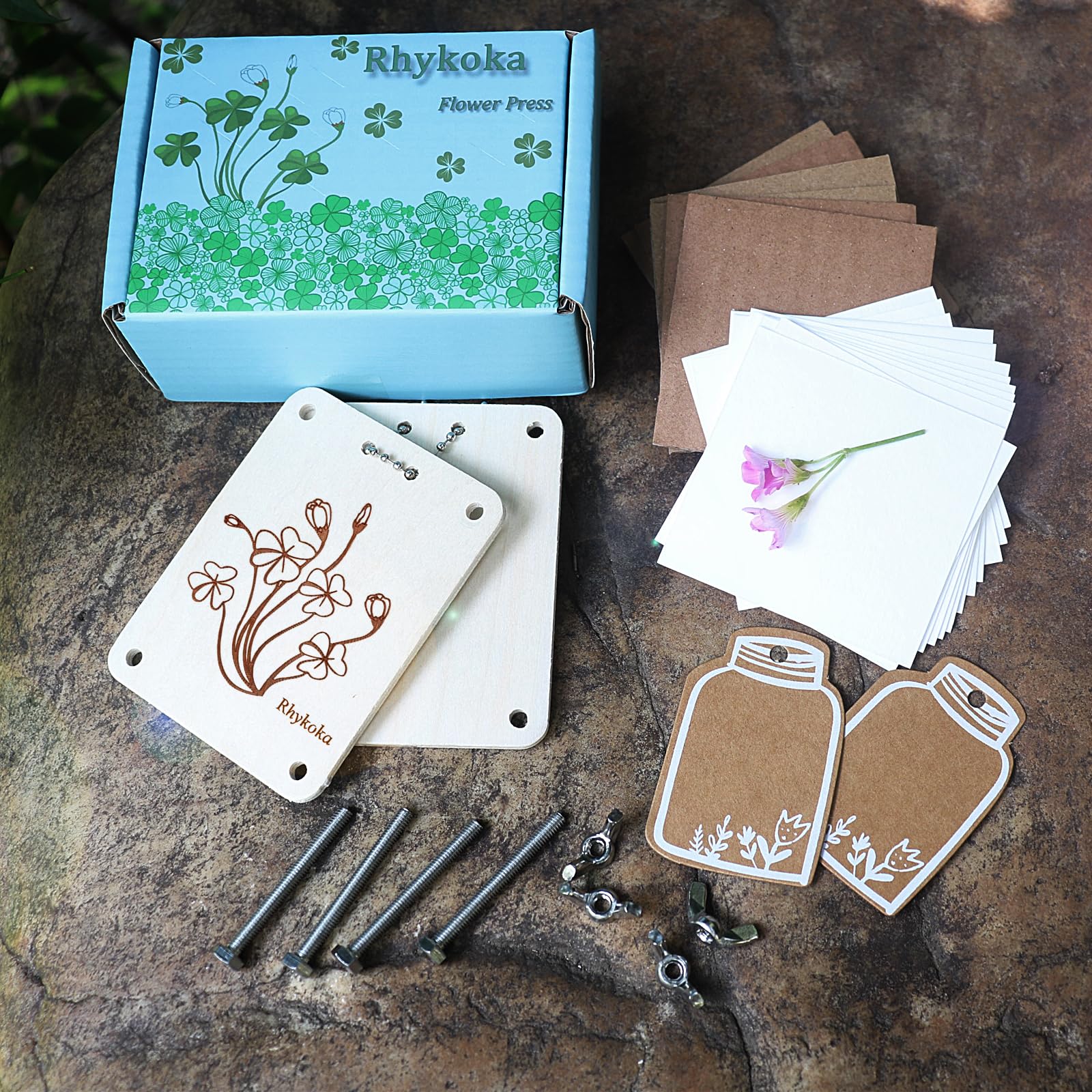 Rhykoka Pocket Flower Press, 6 Layers Mini Flowers Press Kit, Micro Flower Pressing - Image 2