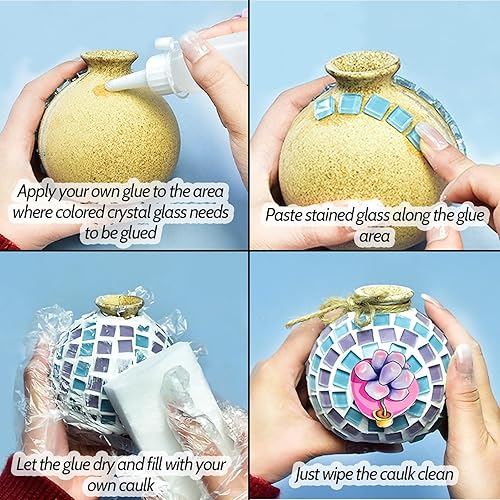 Miniatura 7 de Aginkgo 450 piezas de azulejos de mosaico de vidrio de cristal, mini mosaico para collage, artista creativo, entusiasta de la artesanía,