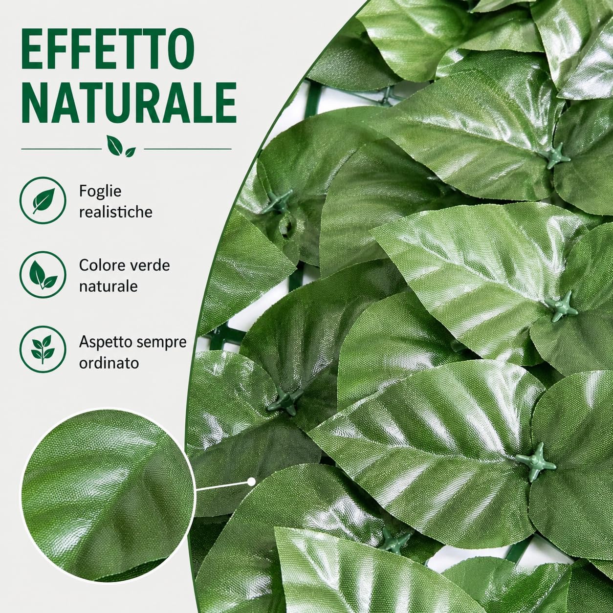 Siepe Artificiale 1x3 m, Siepe Finta Frangivista per Balcone e Giardino, Rete Privacy con Foglie di Edera Artificiali, Copri Ringhiera Decorativo per Recinzione Esterno, Verde
