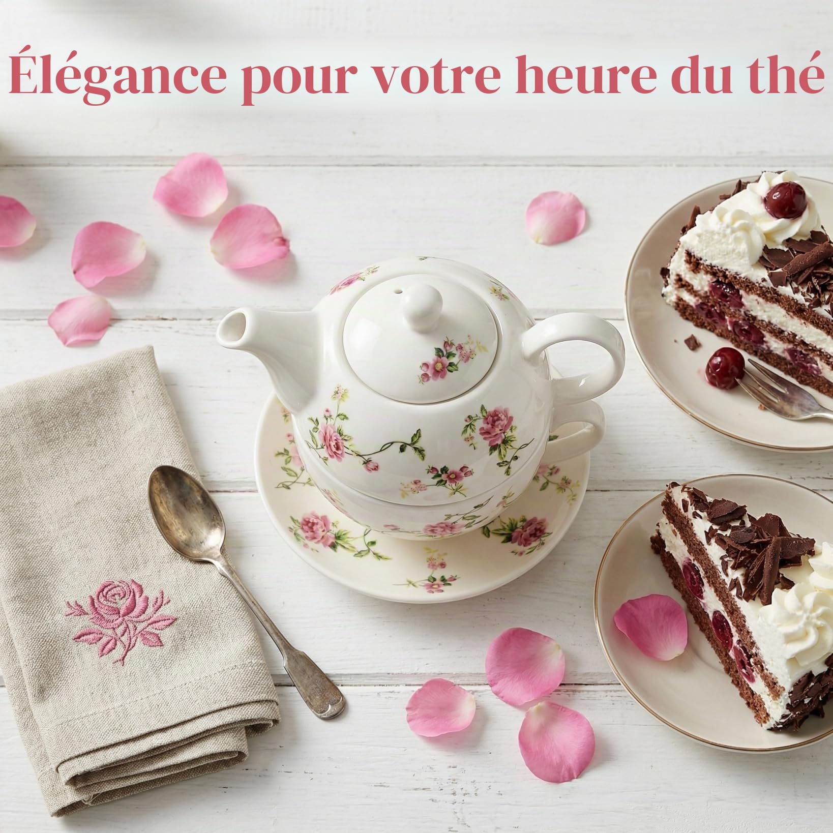 1 Jeu Théière Fleur Bouilloire à Thé En Céramique Ensemble De ière En Fleurs Kit De ière Portable Kit De Tasses à Boîte à Voyage Ancien Tasse Anglaise