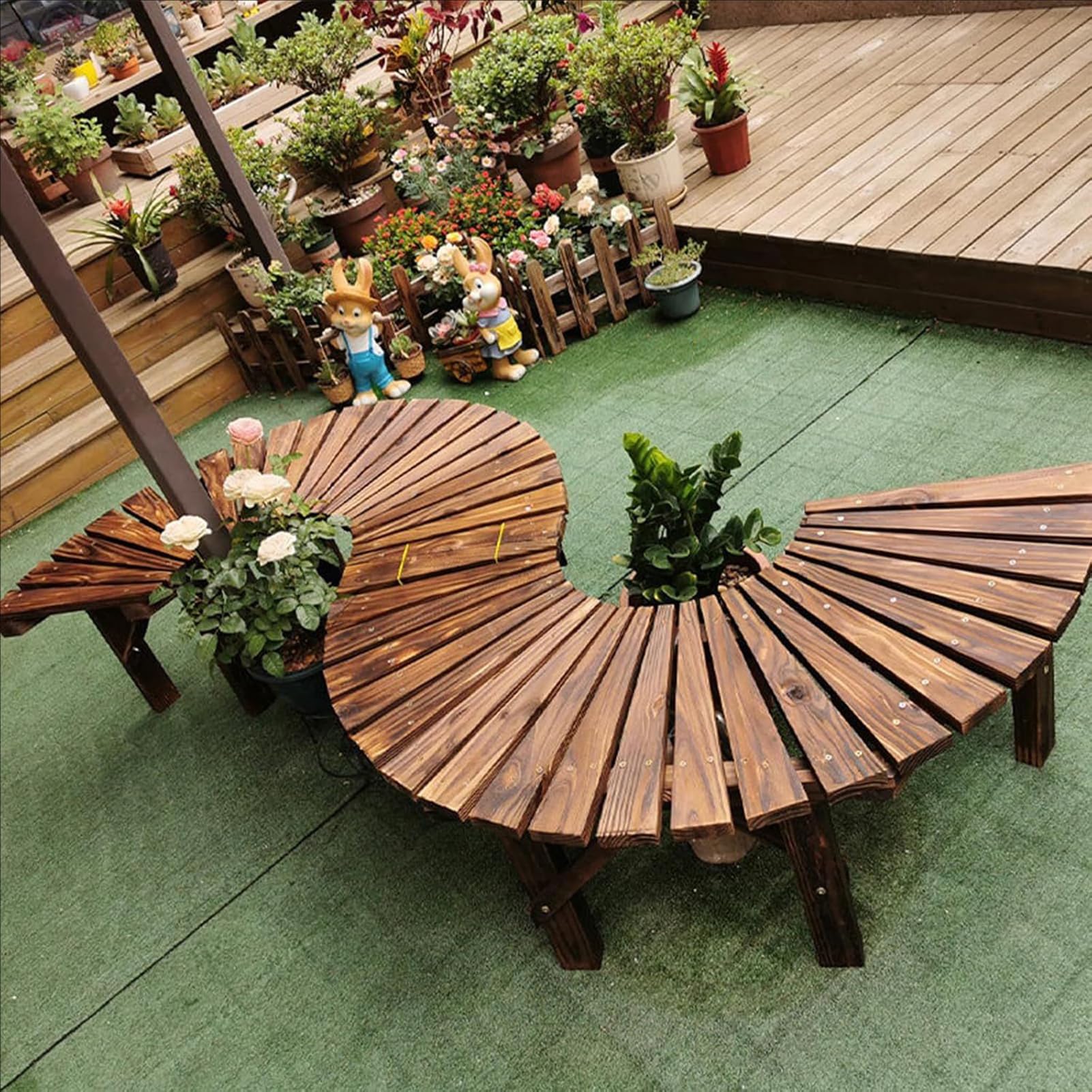 Opalana ławka wokół drzewa, nośność 350 kg Semicircle