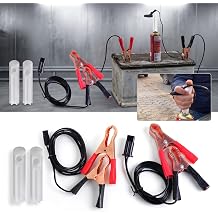 2 Sets Car Fuel Injector Cleaner kit, 12-24V Fuel Injector Flush Cleaner Adapte with Test Lead, No Disassembly Required Fuel Injector Cleaning Tool, for Car Motorcycle ATV Red & Black