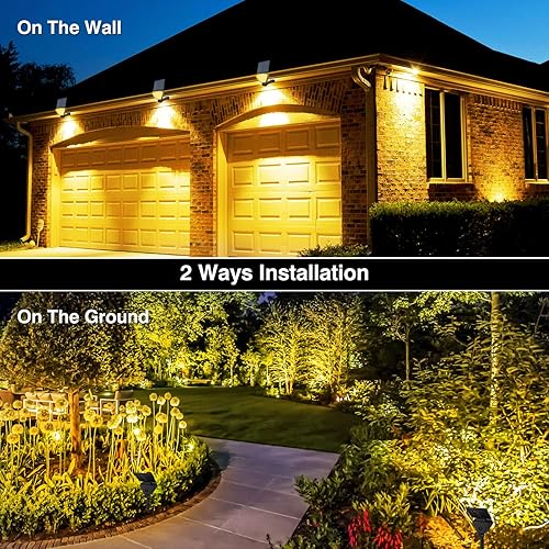 Miniatura 3 de T-SUN Luces solares para exteriores, focos solares para exteriores, impermeables, 6000 K, blanco frío, IP65, impermeable, luces de jardín, luz de