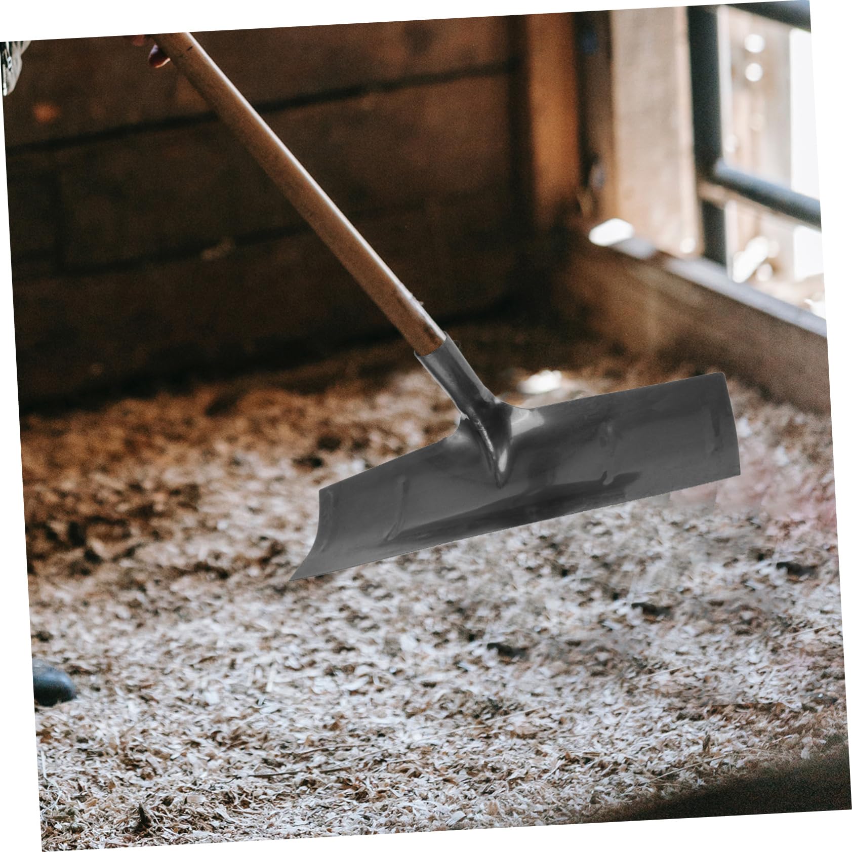 YARNOW rastrello per letame pennello pennellessa Utensile cleaning stallatico attrezzo pala per pulire lo sterco pala per la pulizia delle pareti pala agricola Acciaio inossidabile Black