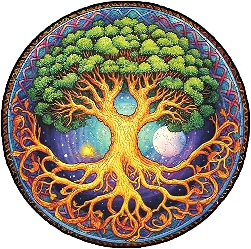 KAAYEE Rompecabezas de madera para adultos, 297 piezas, tamaño M, círculo de madera, rompecabezas de madera para adultos, árbol exuberante de la