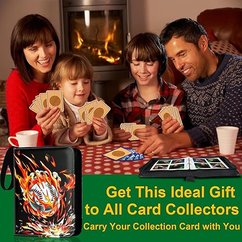 Miniatura 7 de Carpeta de tarjetas de béisbol, 400 bolsillos con 50 fundas extraíbles, carpeta de tarjetas deportivas para exhibición y almacenamiento de tarjetas,