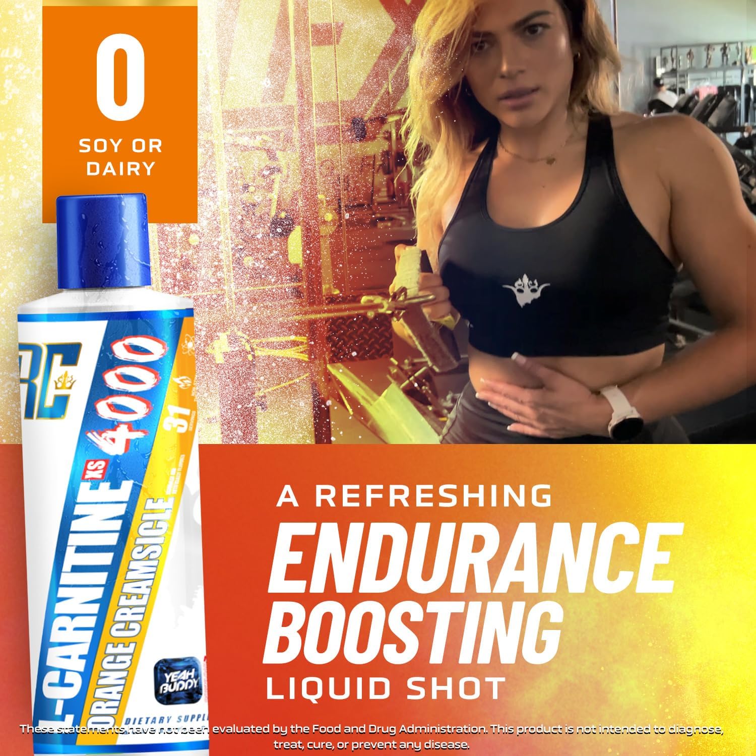 Ronnie Coleman Signature Series L Carnitine XS 4000 Liquid, Stimulant Free, Sugar Free, Zero Carbs, Lean Muscle Strength Support for Men & Women, 16 Oz (16 oz, Orange Creamsicle (4000)) : Health & Household