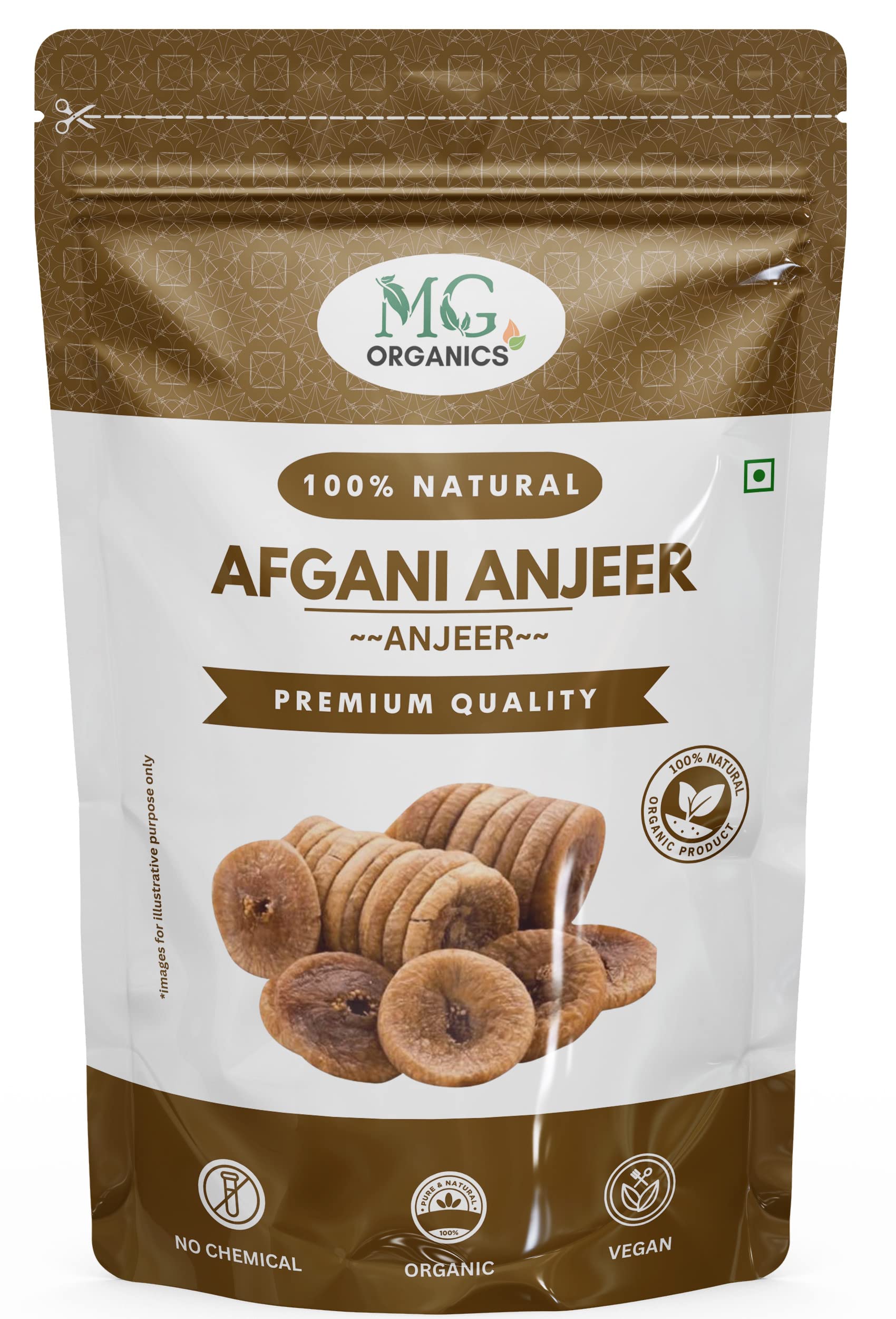 Mg Organics Premium Anjeer Dry Fruit | 1000g | Dry Fruits, Figs, Dried Fig, Dried Afghani Anjeer, Rich Source of Vitamins Dietary Fiber (Pack of 1) (1000gm)