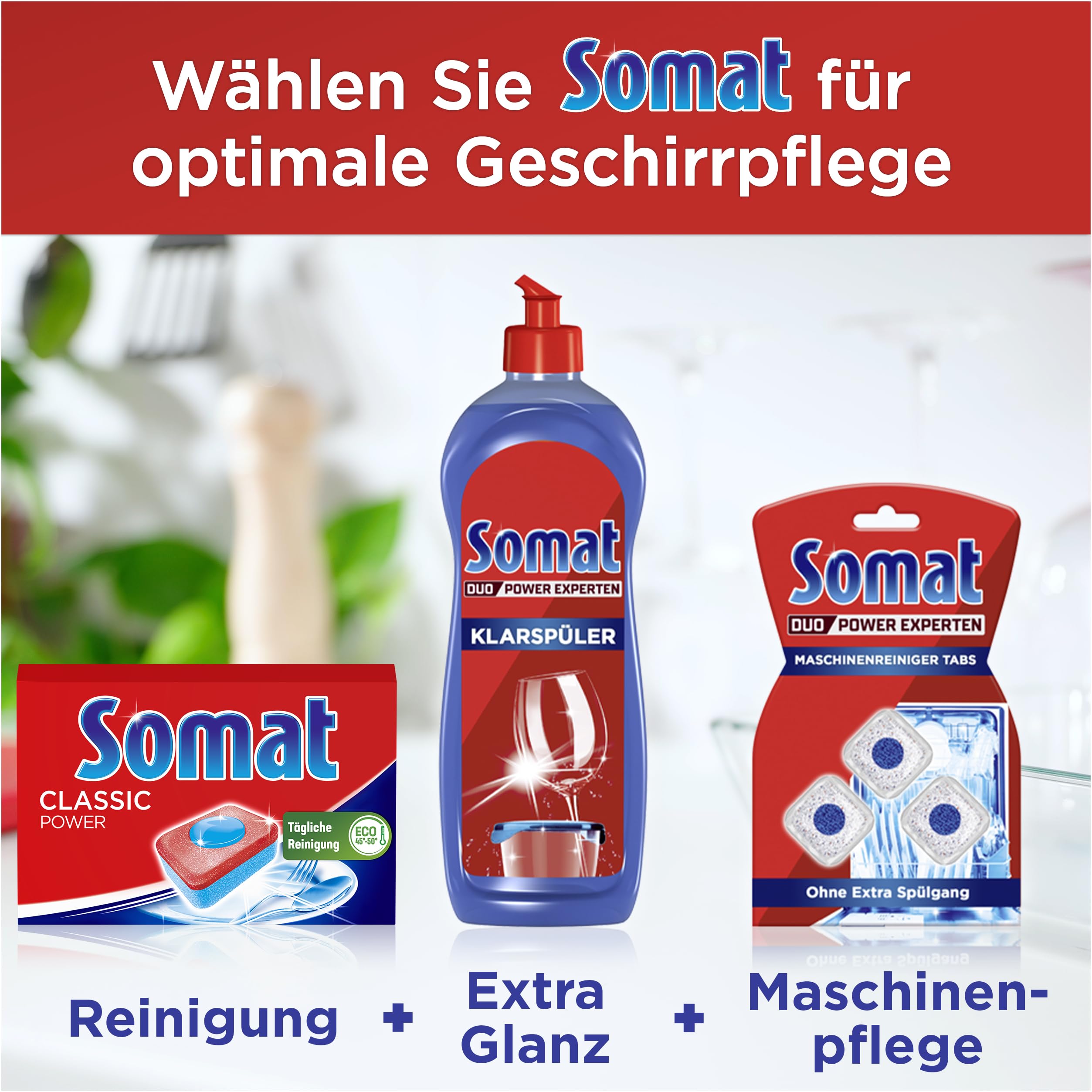 Somat Classic Power Spülmaschinen Tabs (172 Tabs), Geschirrspül Tabs mit Fettlösekraft für kraftvolle Reinigung, Spültabs für strahlend sauberes Geschirr sogar bei niedrigen Temperaturen