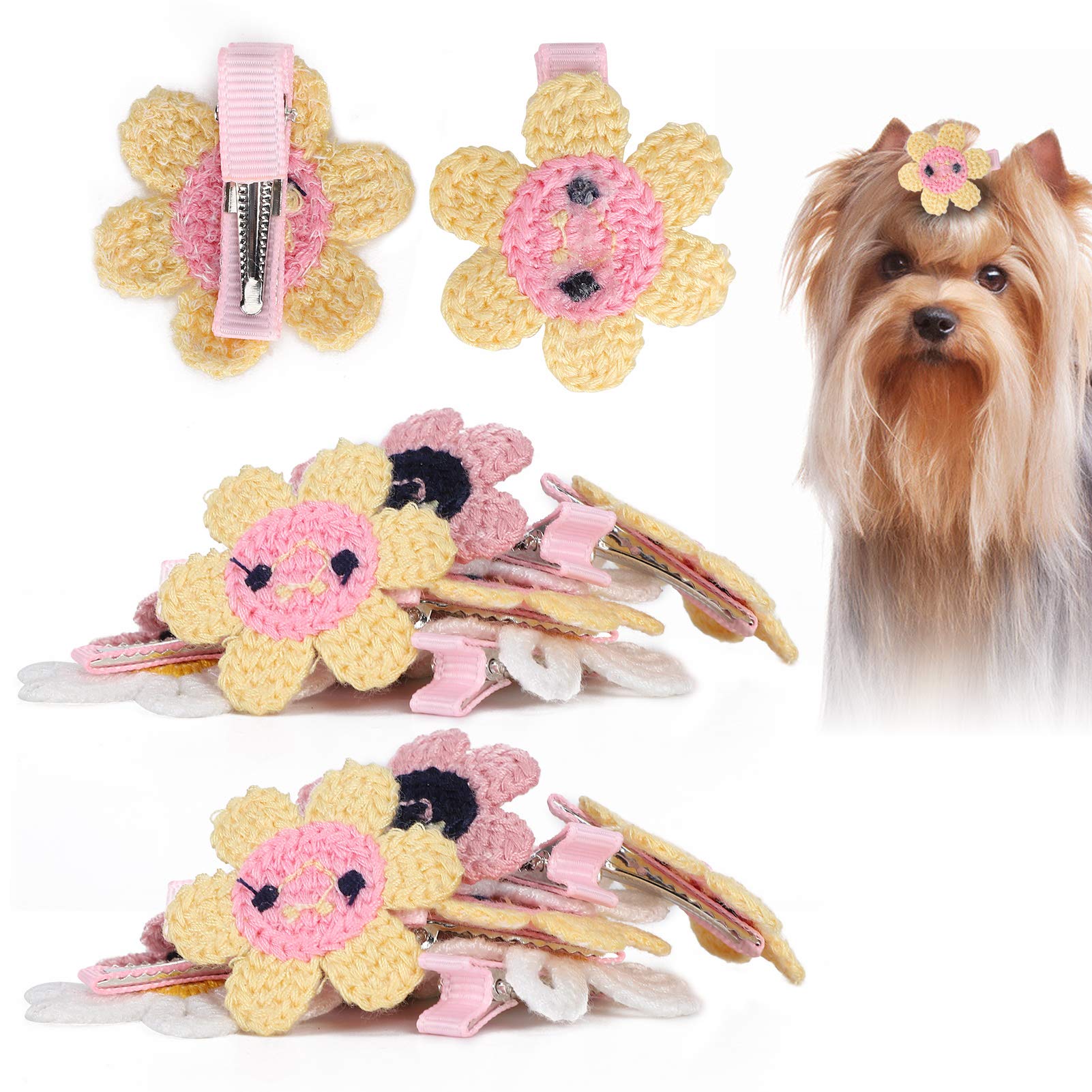 20pcs Lindo Mascota Dog Gato de Cabeza de Gato Estilo Girasol Estilo Peluquería para Peluquería para Mascotas Accesorios