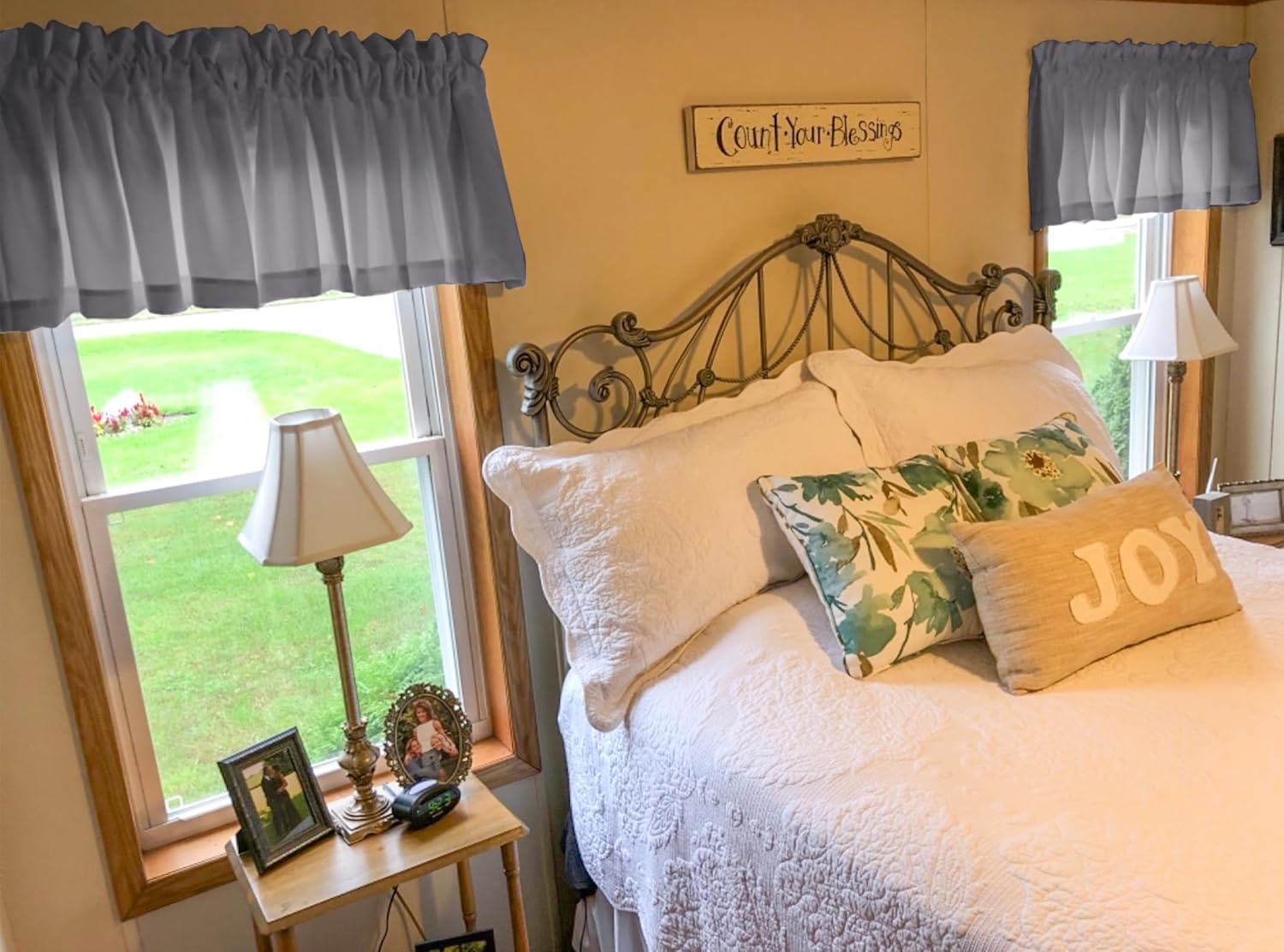 8-Panel Blackout Curtain Valances, 52" x 18", Light Gray, Modern Style, Rod Pocket, Machine Washable