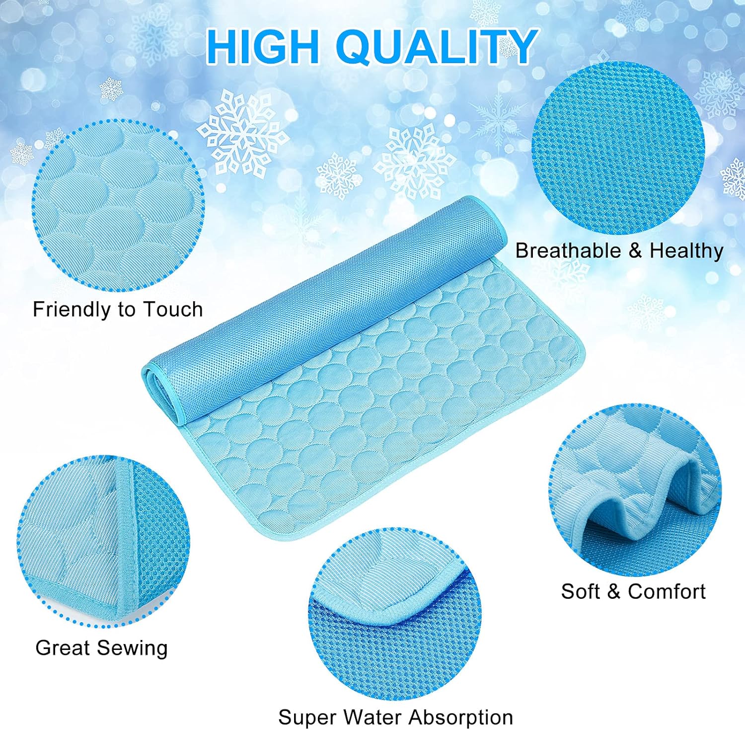 review Pet Dog Cooling Bed Mats,Self Cooling Pet Dog Cool Mat Pads for Dogs Cats Indoor and Outdoor (X-Large(28x40 inch), Blue)