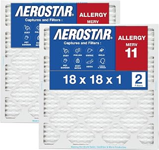 18x18x1 AC and Furnace Air Filter by Aerostar - MERV 11, Box of 2