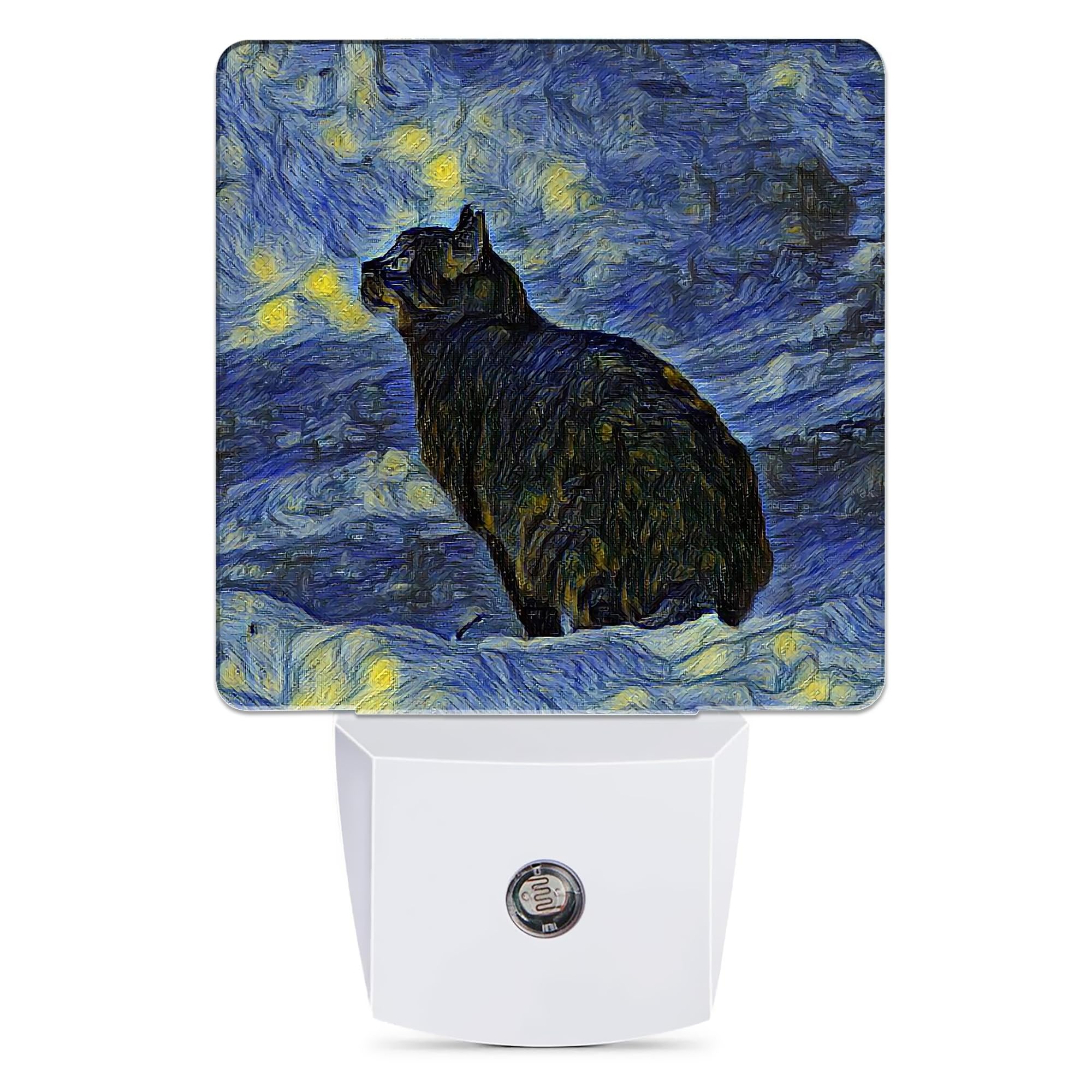 Black Cat Night Light Dusk to Dawn Smart Sensor Nightlight for Bedroom Bathroom Kitchen Hallway Stairs Hallway Plug-in