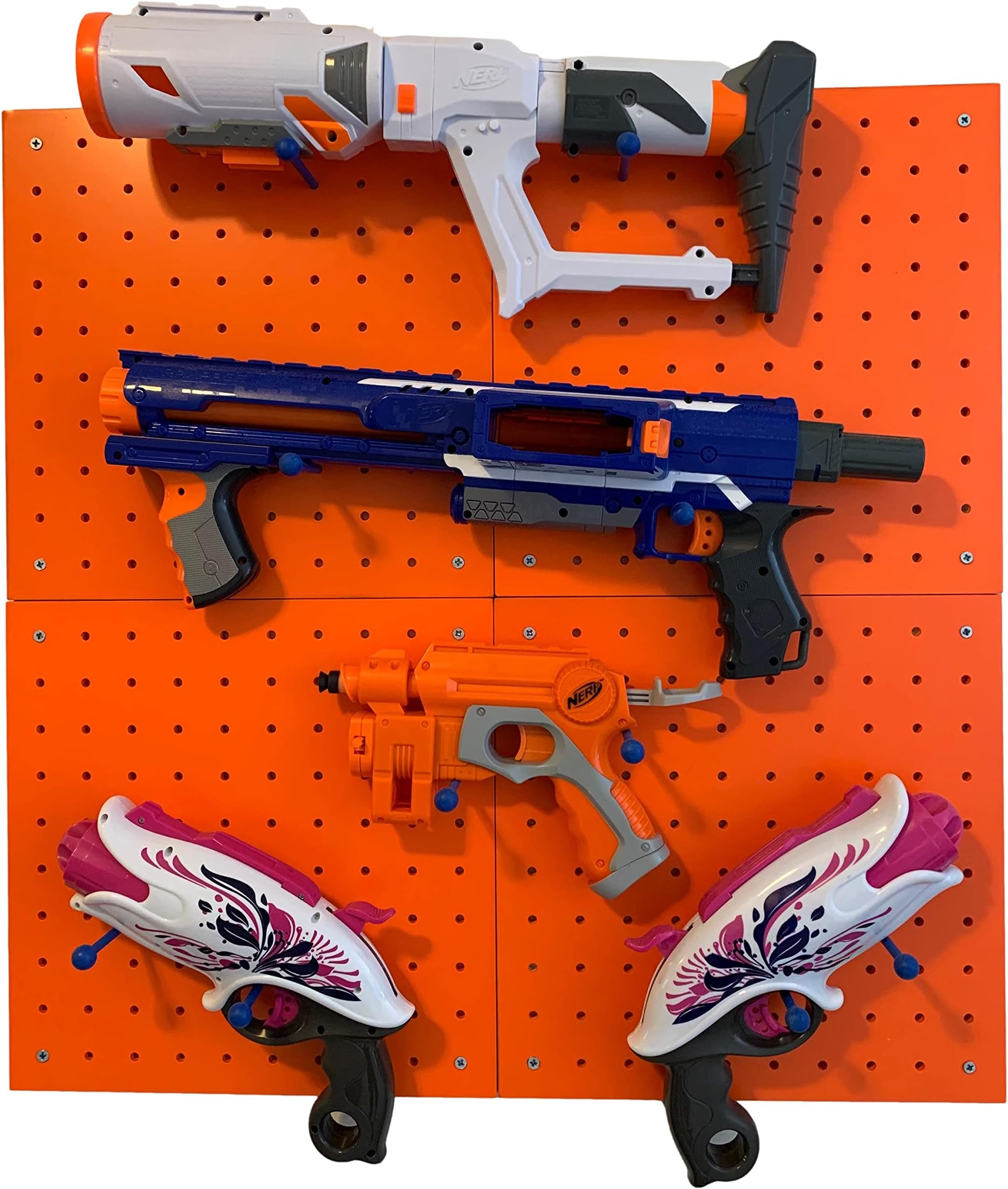 Wall Storage for Nerf Guns – Peg Board Holder for Nerf Blasters – Hanging Storage Rack Shelf Organizer