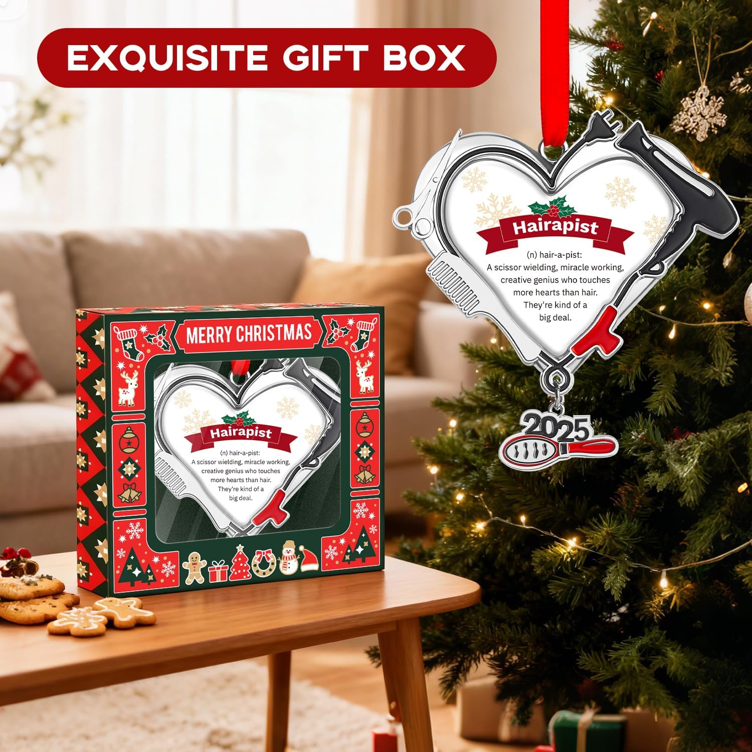 Hair Stylist Ornament 2025 - Christmas Ornament for Hairdressers, Gifts for Women Hairdressers, for Hair Stylist Female - Image 5