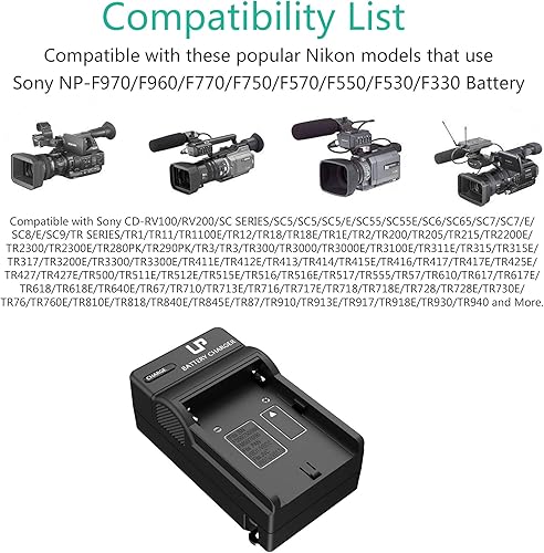 Miniatura 3 de Cargador de batería NP-F550 cargador LP compatible con Sony NP F970 F960 F770 F750 F570 F530 F330 CCD-SC55 TR516 TR716 TR818 TR910 TR917 CN160