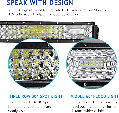 Miniatura 3 de Willpower Barra de luz LED curvada de 52 pulgadas, 675 W, combo de luces LED todoterreno con conector DT, arnés de cableado, luces de conducción,