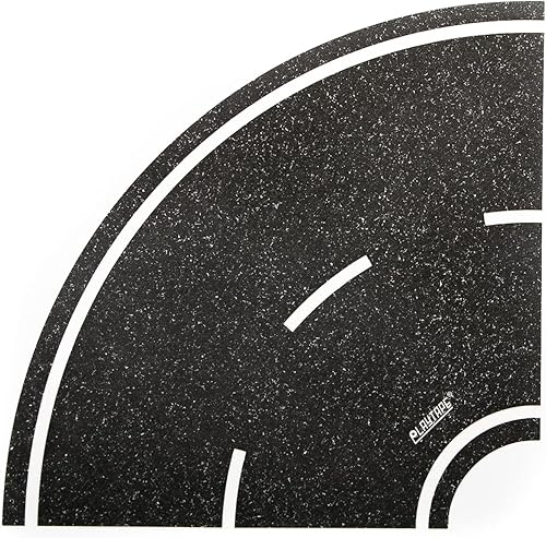 Miniatura 6 de PlayTape Cinta de carretera y curvas para autos de juguete 1 rollo de 30 pies de largo x 4 pulgadas de ancho negro carretera  1 rollo de 12 curvas