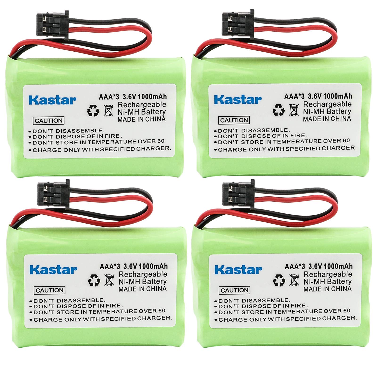 Kastar 4 Pack Cordless Phone BatteryReplacement for Uniden BT909 BT1001 BT1004 DECT 1500 DECT 1588-5 TRU-12803 TRU-226 TRU-9260 TRU-9360 Dantona Batt-909 Batt909 Panasonic P-P102 Type 22