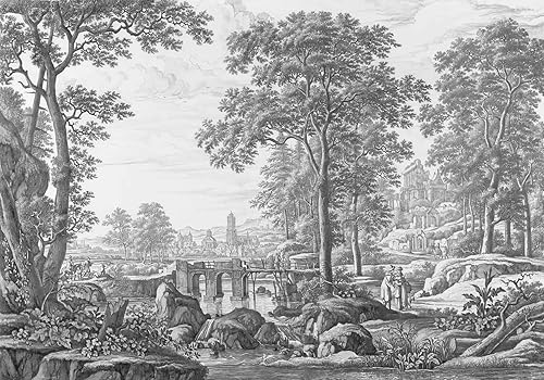 Miniatura 3 de Papel tapiz vintage con diseño de bosque de árboles grises, papel tapiz grande para dormitorio y sala de estar (no autoadhesivo)