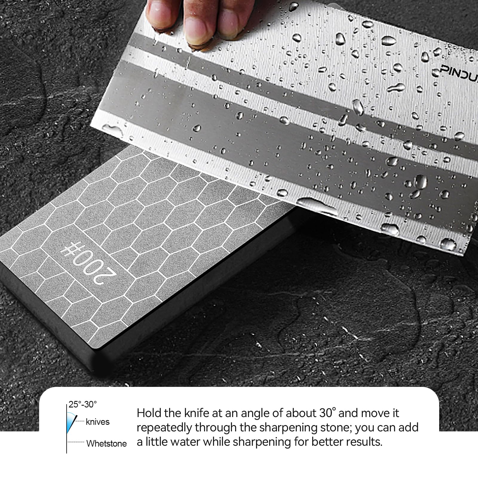 5 Pezzi Pietra Diamantata per Affilatura 200/400/600/1000/2000 Pietra Affilare Coltelli Nido D'ape Design Antiscivolo Pietre per Affilare Diamantate Utensili da Cucina per Esterni