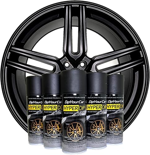 Miniatura 11 de Kit de Pintura para Llantas HyperDip de DipYourCar.com - Juego de bricolaje con latas de pintura en aerosol para automóviles - Protección removible