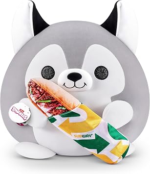 Snackles Subway Huskie Super Sized 14 inch Plush by ZURU, Ultra Soft Plush, Collectible Plush with Real Licensed Brands, Stuffed Animal