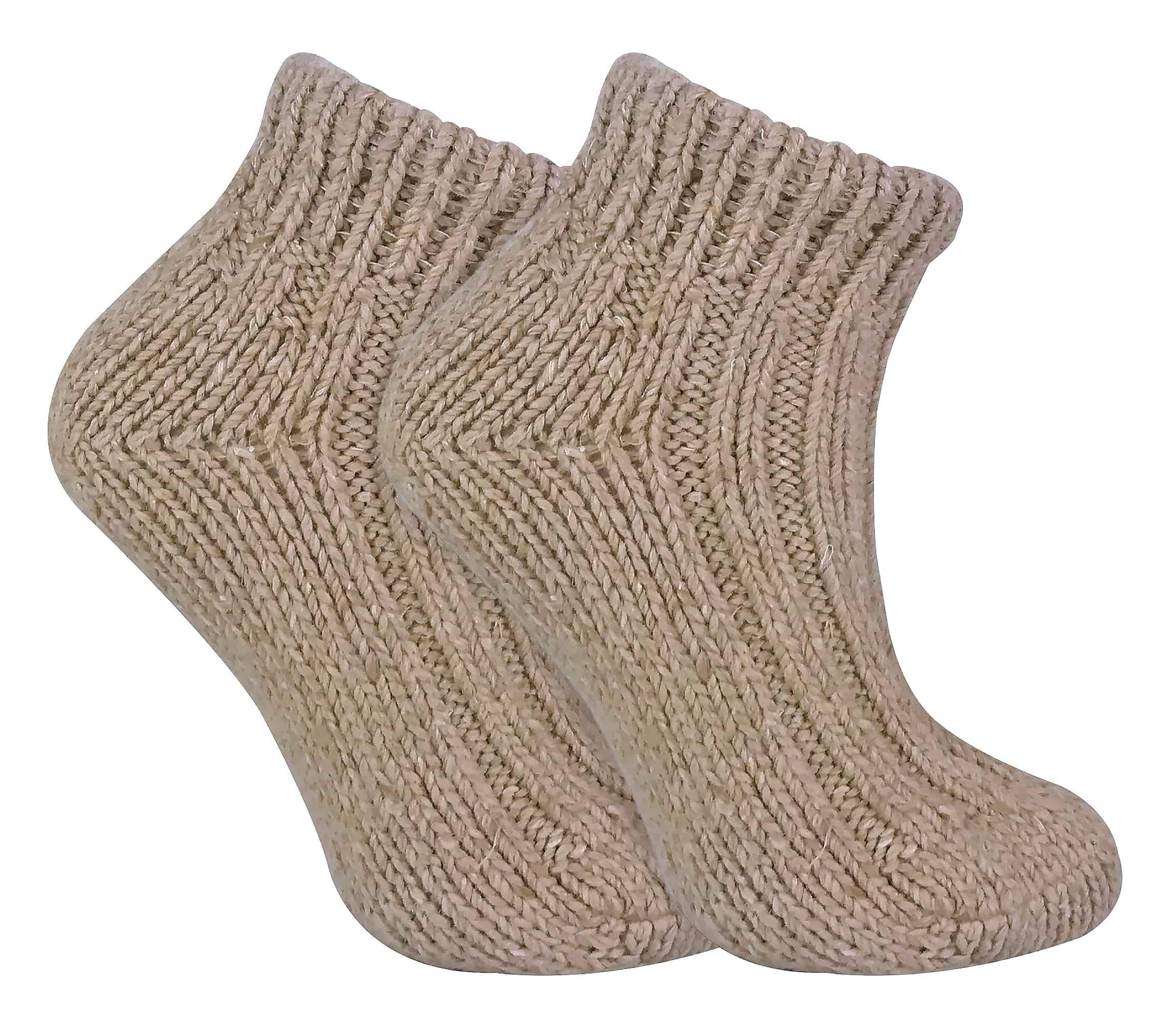 Sock Snob Chunky Ribbed Low Cut Wool Blend Ankle Boot Socks - Yellow