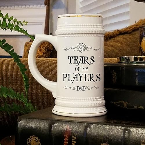 Miniatura 3 de Tears of My Players Dungeons and Dragons - Taza de cerveza para novio, Dungeon Master D&D Dnd DM, divertida, 22 onzas, jarra de cerámica para hombres