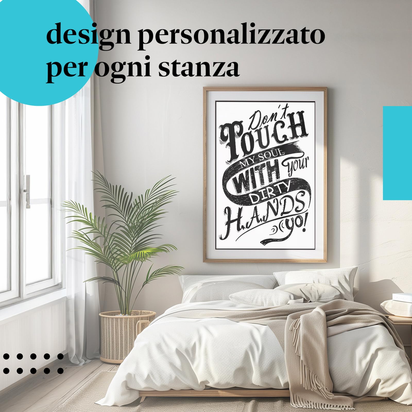 Postereck - 1974 - Poster, Dont Touch My Soul Scritta Retrò - Stampa con Scritta, Decorazione da Parete, Quadri, Ideen Regalo - Tela - 100,0 cm x 75,0 cm