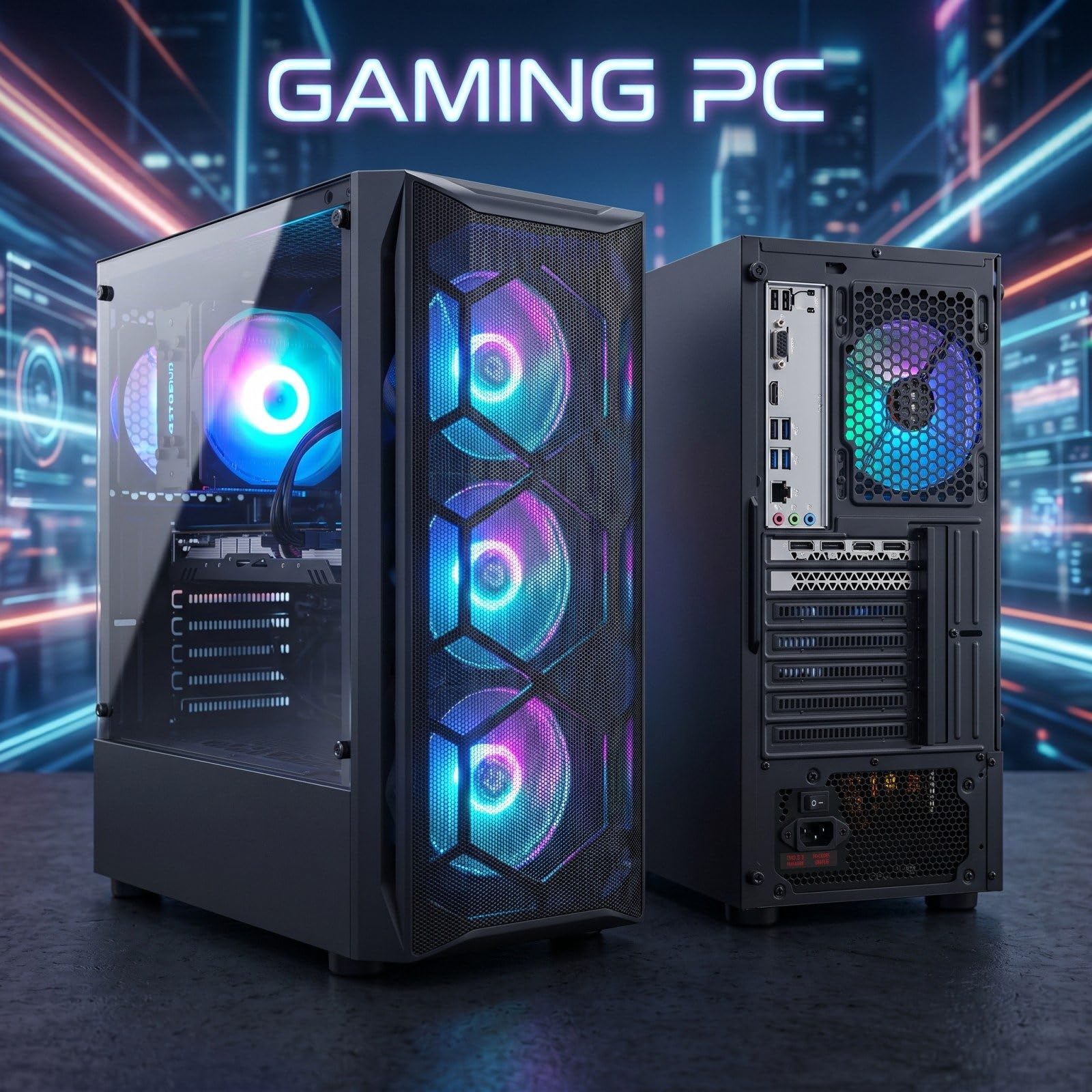 STGsivir Gaming PC, RX 580 8G, 16G RAM, 512G SSD | Gaming Computer für Streaming,Videobearbeitung,Hausaufgaben, WLAN, BT 5, 4K,HDMI,DP, Win11 Pro, ARGB