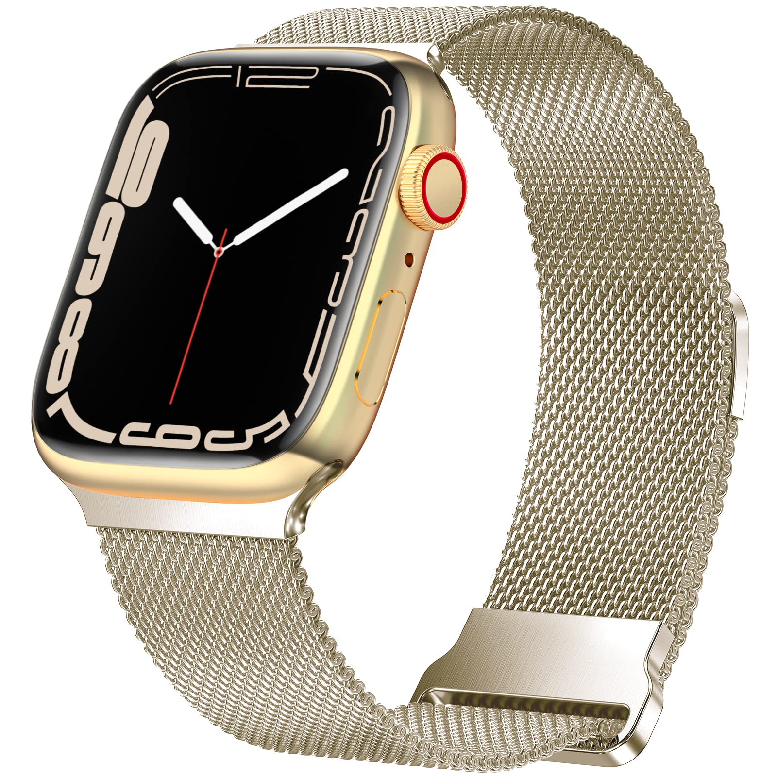 Geoumy Magnetic Band Compatible with Apple Watch 38mm 40mm 41mm 42mm 44mm 45mm 46mm 49mm, Stainless Steel Mesh Milanese Strap, Metal Wristband for iWatch SE Ultra 1 2 Series 10 9 8 7 6 5 4 3 2 1 for Women Men