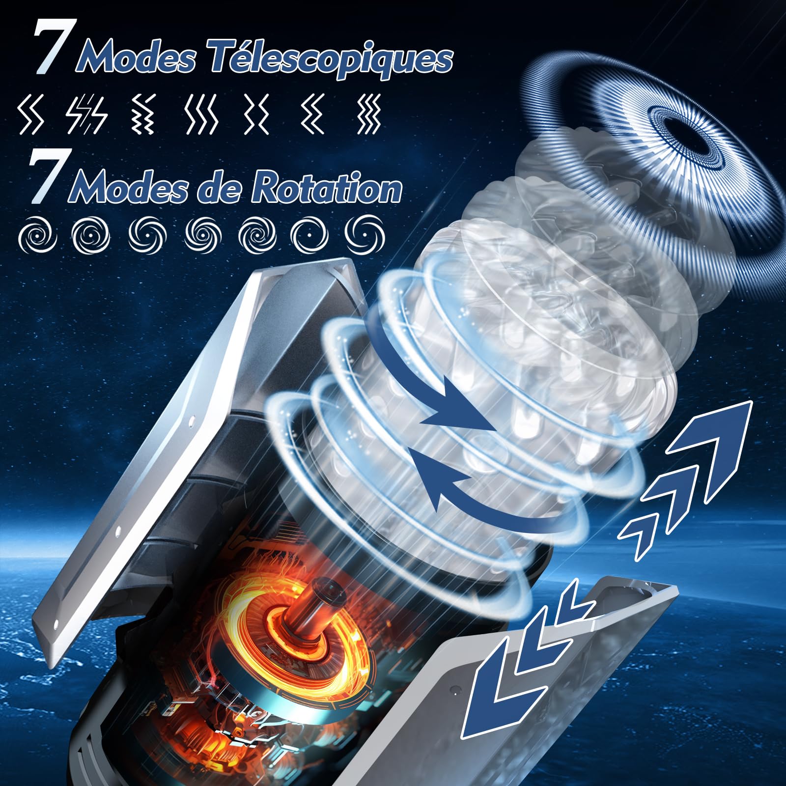 Masturbateur Homme Sex Toýs Homme - Masturbeuse Homme Sextoyse Homme Sex Toys avec 7 Modes de Succion & Vibration & Télescopique & Rotation Masturbateurs Masculins Masturbâteur Homme Mains Libres