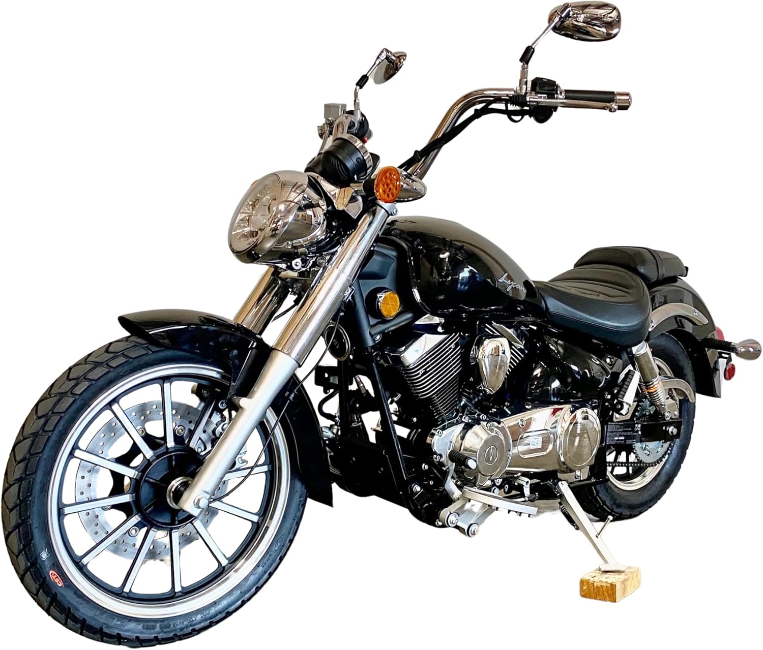 Lifan Lycan 250, V-Twin Chopper, 250cc EFI 5-Speed Manual Transmission, Dual Chrome Exhaust, LED Headlights, Digital-Analog Display, Classic Cruiser Design, Street Legal Motorcycle, 2YR WRNTY