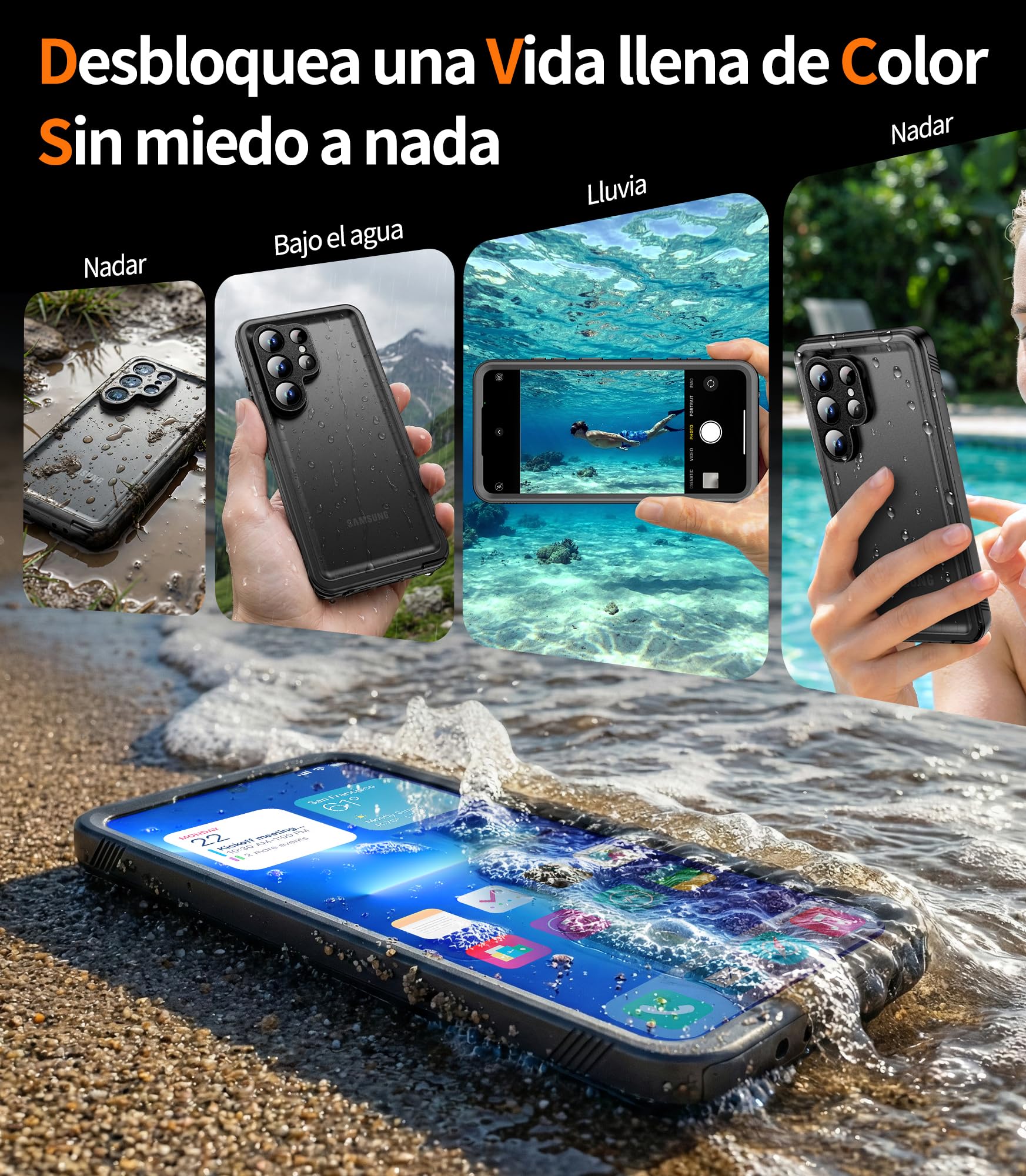 Cozycase Top Resistente Funda para iPhone 16e 17e Impermeable Antigolpes Militar 360 Grados Carcasa 16 17 e Doble Waterproof Acuatica Sumergible Agua con Protector Camara Pantalla