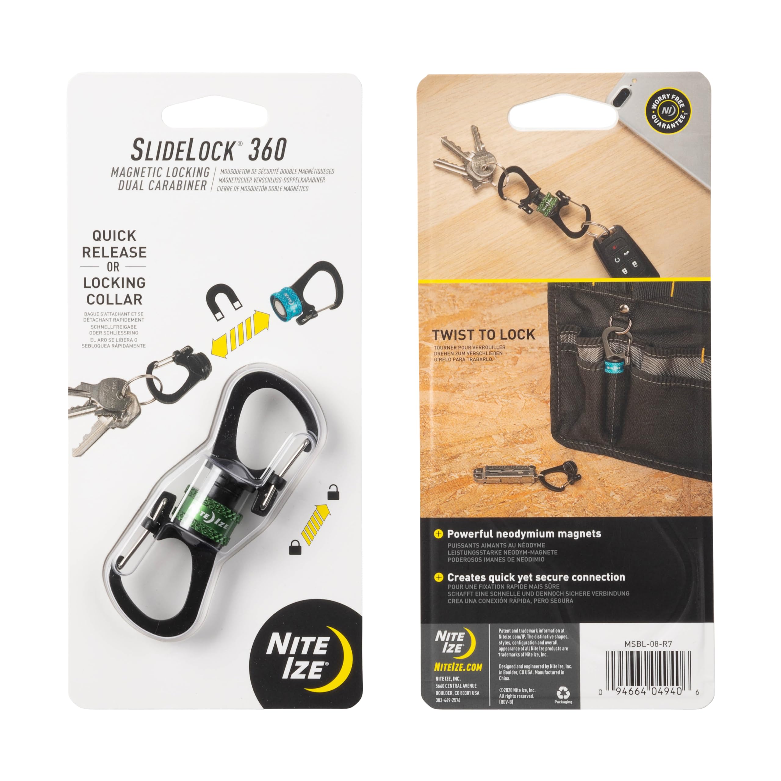 Nite Ize Slidelock 360° MSBL-08-R7 Karabińczyk, Oliwkowy