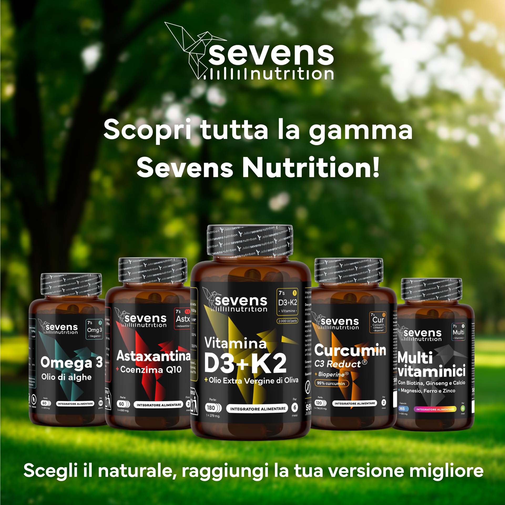 Vitamina D3 K2 - Alto Dosaggio y Assorbimento - Vitamina D3 2.000 U.I. e 100 µg di Vitamin K2 MK7 per Sistema Immunitario, Ossa e Denti - Con Olio Extravergine di Oliva - 180 Softgel Senza Glutine