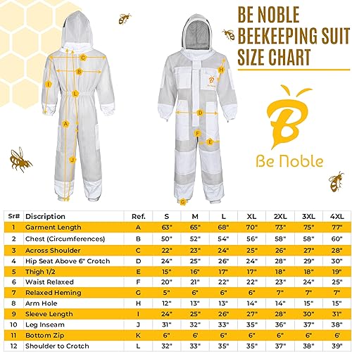 Miniatura 6 de Trajes de abeja de 3 capas para hombres y mujeres, disfraces de apicultor de algodón ventilado antipicaduras con guantes.