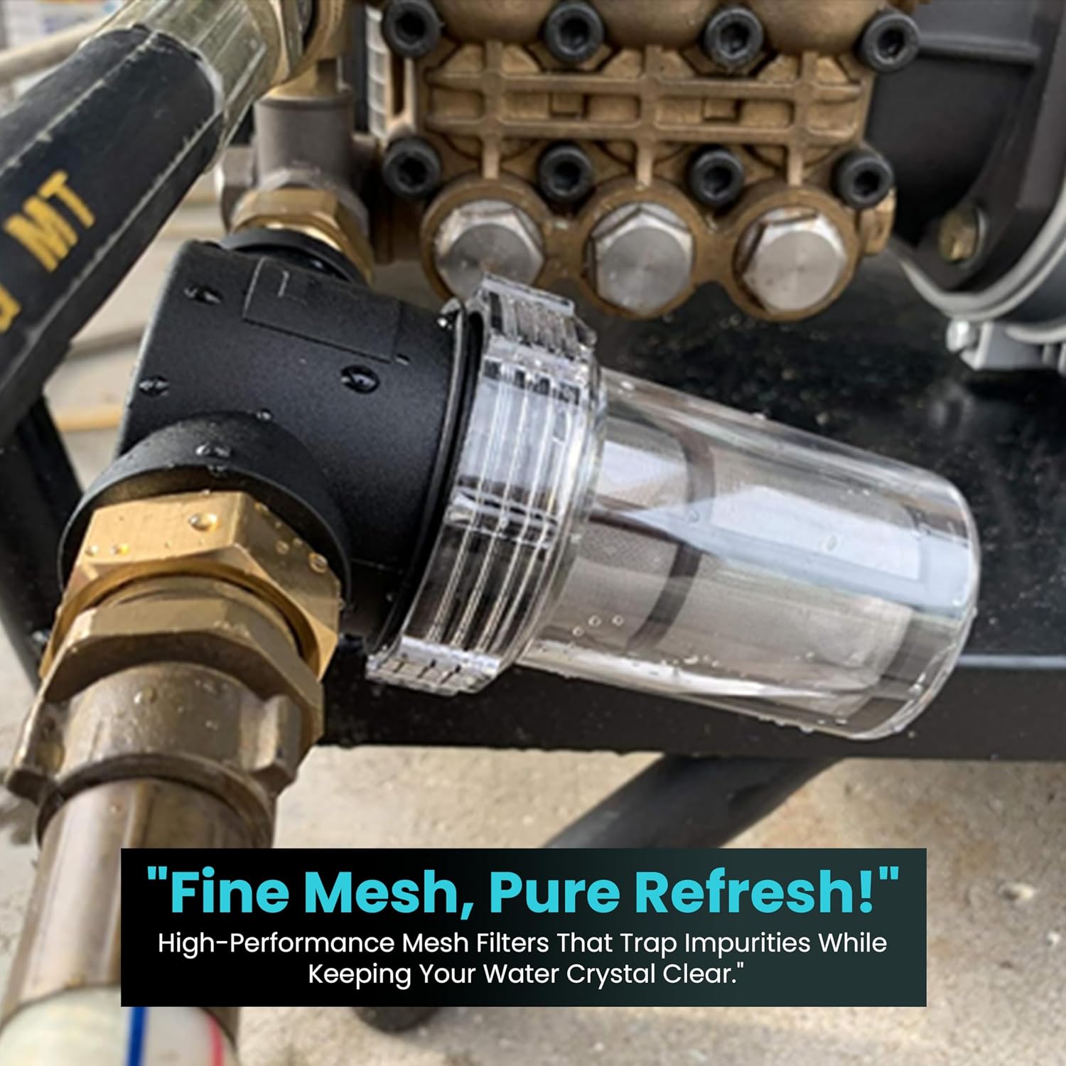 Inline Water Filter – 1/2" FNPT to FNPT, Fine Mesh Sediment Filter with Crystal Resin Balls for Whole House, Under Sink, Shower, Washing Machine, Garden Hose, Tap – Reusable Pre-Filter Strainer