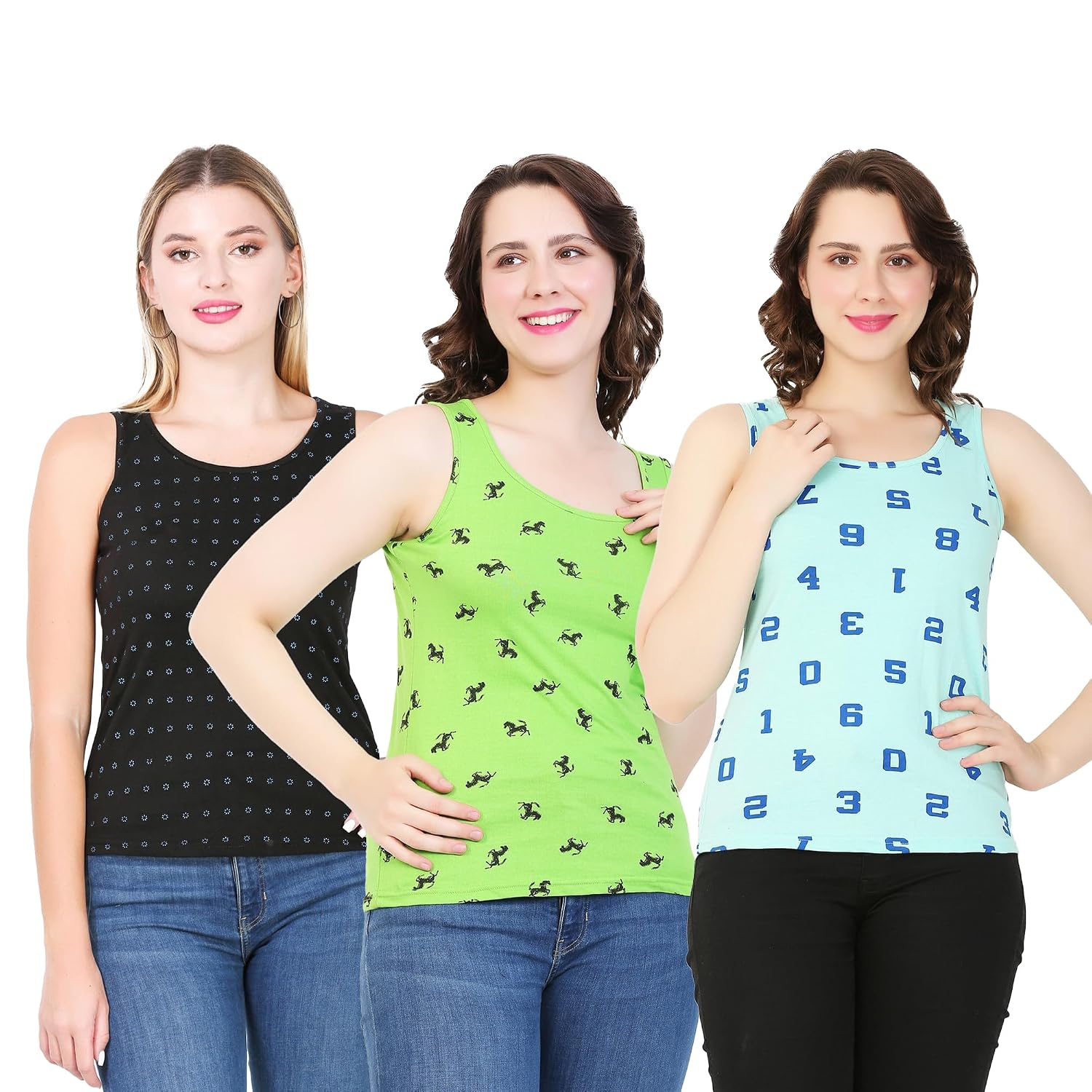 DIAZ Women's Super Combed Cotton Fabric Slim Fit Printed Tank Top(Pack of 3) - Review, Price and Buying Guide