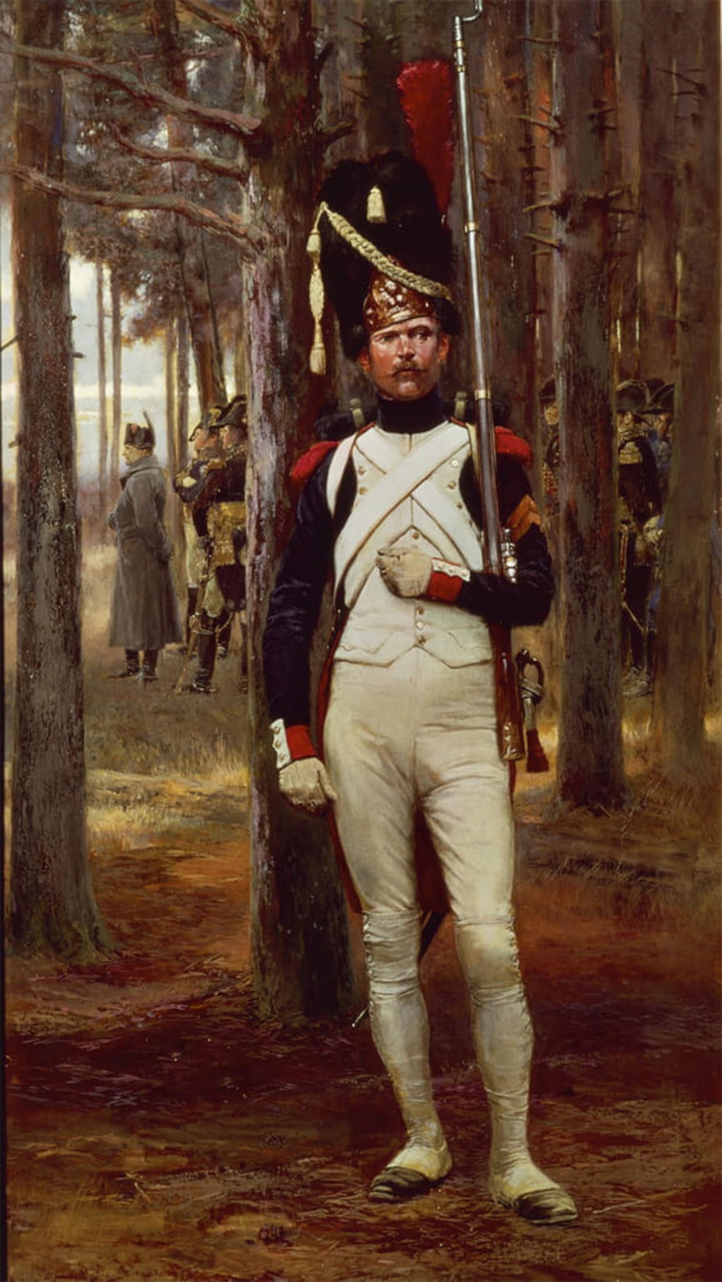 RZHRHJES Abstract Painting Poster Art Print Canvas Print Poster Foot Grenadier of the Imperial Guard by Jean Baptiste Edouard Detaille Landscape Canvas Painting for Home Decor 60x90cm